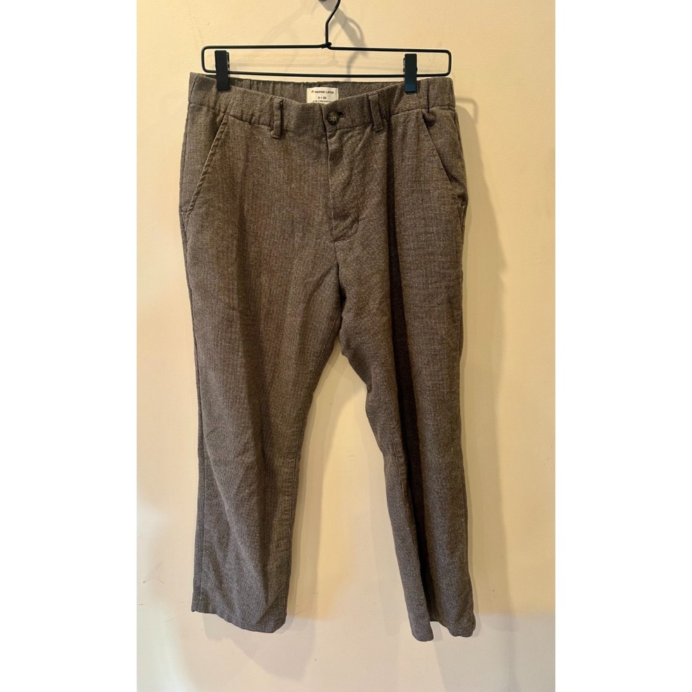 Marine Layer Saturday Slim Straight Houndstooth Chino Pants Sz S30 Classic $148